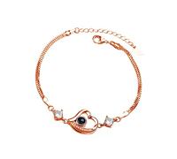 Generisch I You Cavigliera amore cuore braccialetto proiezione donna gioielli in memoria o bracciale lingue diverse 100 braccialetti in tessuto amicizia, Taglia unica, rame bianco, Nessuna pietra
