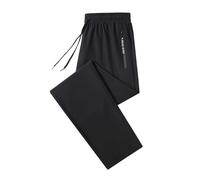 Generisch Ice Silk Pants Casual Pantaloni da uomo Quick Drying Sports Thin Stretch Breathable - Pantaloni corti da uomo, Nero , 3XL