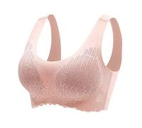 Generisch Il mio carrello Annunci Anello In Acciaio, Reggiseno Dormire, Lattice Biancheria Intima Senza Traccia, Asta Del Cuore Top Con Pizzo Signore, Colore: rosa., XXL