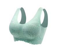 Generisch Il mio carrello Annunci Anello In Acciaio, Reggiseno Dormire, Lattice Biancheria Intima Senza Traccia, Asta Del Cuore Top Con Pizzo Signore, verde, 4XL