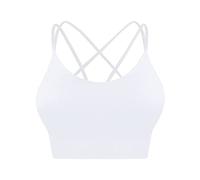 Generisch Il mio carrello Annunci Schiena per le Donne, Imbottiti Reggiseni Criss-Crop per Yoga, Allenamento, Fitness, Impact Reggiseni Seni Per circostanze, bianco, S