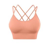 Generisch Il mio carrello Annunci Schiena per le Donne, Imbottiti Reggiseni Criss-Crop per Yoga, Allenamento, Fitness, Impact Reggiseni Seni Per circostanze, Colore: arancione., M