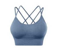 Generisch Il mio carrello Annunci Schiena per le Donne, Imbottiti Reggiseni Criss-Crop per Yoga, Allenamento, Fitness, Impact Reggiseni Seni Per circostanze, Blu, M