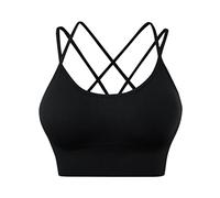 Generisch Il mio carrello Annunci Schiena per le Donne, Imbottiti Reggiseni Criss-Crop per Yoga, Allenamento, Fitness, Impact Reggiseni Seni Per circostanze, Nero , S