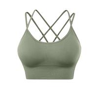 Generisch Il mio carrello Annunci Schiena per le Donne, Imbottiti Reggiseni Criss-Crop per Yoga, Allenamento, Fitness, Impact Reggiseni Seni Per circostanze, verde, L