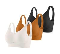 Generisch Il mio ordine da donna, set da 3 pezzi, reggiseno sportivo con funzione di supporto regolabile, per il tempo libero, per l'allenamento quotidiano, indossabile tutto l'anno, BK1, L
