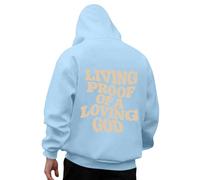 Generisch Il mio ordine in caso di felpa con cappuccio casual da uomo, a maniche lunghe, con stampa design, per primavera, abbigliamento quotidiano confortevole felpa gialla da uomo, Celeste., XXL