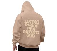 Generisch Il mio ordine in caso di felpa con cappuccio casual da uomo, a maniche lunghe, con stampa design, per primavera, abbigliamento quotidiano confortevole felpa gialla da uomo, cachi, S