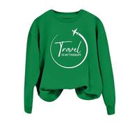 Generisch Il viaggio è la mia felpa da viaggio è la mia maglietta da viaggio è la mia felpa per donne top donna estate, verde, XL