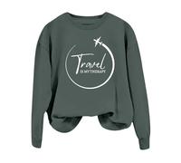 Generisch Il viaggio è la mia felpa da viaggio è la mia maglietta da viaggio è la mia felpa per donne top donna estate, grigio scuro, XL