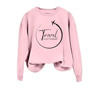 Generisch Il viaggio è la mia felpa da viaggio è la mia maglietta da viaggio è la mia felpa per donne top donna estate, Colore: rosa., M