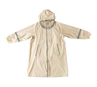 Generisch Impermeabile da ragazza, con zaino, tinta unita, lungo, per studenti, impermeabile, per la scuola all'aperto, beige., 4-5 Jahre