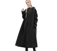 Generisch Impermeabile lungo, impermeabile, giacca a - giacca a traspirante - giacca a leggera trench abbigliamento outdoor unisex adulto, Nero , M