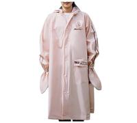 Generisch Impermeabile per bambini per ragazzi ragazze studenti equitazione impermeabile per la scuola ulteriore posizione tasca corpo intero poncho pioggia Natale inverno, Colore: rosa., 10-12 Anni