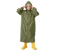 Generisch - Impermeabile per Bambini Piccoli, Ragazzi e Ragazze, Studenti, Mantella Lunga a Colore Unico, Protezione per le Scarpe, per Neonati, Verde scuro, 8-10 Anni