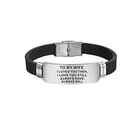 Generisch In acciaio inox Diversi Blu Bracciale Gioielli Bracciale In Acciaio Ispirando I Miei Braccialetti Di San Valentino Argento Uomini Regalo Anelli, Taglia unica, Acciaio inossidabile + silicone