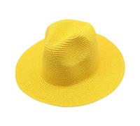 Generisch In cappelli a tesa larga per l'estate, il sole, la spiaggia, i viaggi, avorio e marrone (giallo, taglia unica)