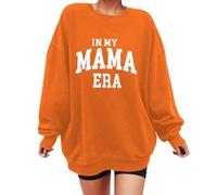 Generisch In My Mama - Felpa con cappuccio a maniche lunghe con stampa a lettere da donna, Colore: arancione., XL