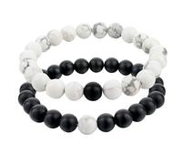 Generisch In Nero Naturale Gioielli 2 pezzi e perline di howlite per e Colori Perla Mm Mm Gioielli, Taglia unica, Nylon