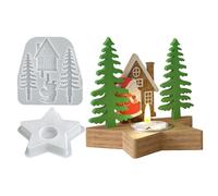 Generisch in silicone natalizi, riutilizzabili con stella di Babbo Natale, portacandele in silicone, robusto stampo fai da te per intonaco, decorazione per la casa, feste, centrotavola, ufficio