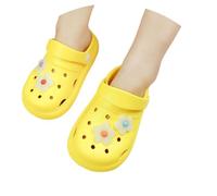 Generisch Incantevoli sandali estivi per bambini con scollatura carina e plantare morbido e luminoso al buio. Scarpe da spiaggia leggere da infilare per, giallo., 16 EU