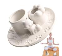 Generisch Incense Burner Bowl - in Ceramica, per aromaterapia con Design Resistente al Calore, per la Meditazione con diffusore di aromi, Decorazione per la casa per Yoga, Spazio