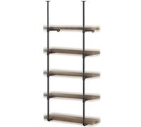 Generisch Industrial Wall Shelf, 5 livelli, Black Hanging Shelf Bracket, DIY Open Storage Solution, 172 cm di altezza, 2 pezzi - Hardware Included for Easy Assembly