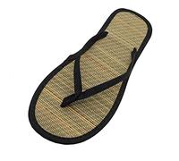 Generisch Infradito da donna antiscivolo in rattan con design piatto ed elegante per il massimo comfort, ideali come pantofole leggere per la vita di tutti i giorni, Nero , 41 EU