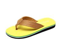 Generisch Infradito da uomo, suola spessa, ciabatte da bagno da uomo, flip flop, antiscivolo, suola solida, infradito larghe, sandali scorrevoli, ciabatte da bagno casual, giallo., 41 EU