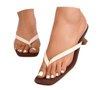 Generisch Infradito estive con tacco sottile, sandali casual da spiaggia da donna, comode pantofole con punta aperta, leggere, alla moda, compagne di viaggio per le vacanze e la vita quotidiana
