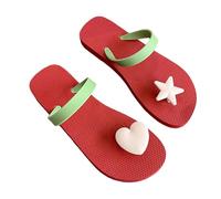Generisch Infradito estivi da donna con effetto massaggiante, suola antiscivolo, ideali per vacanze al mare, versatili, combinabili, comode per tutti, Colore: rosso, 38 EU