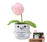 Generisch Inspirational Support Plant, Lightweight Positive Knitted Doll, Handcrafted Crochet Flower Doll, Motivational Decor Gift for Men Women, Office Desk, Bedroom, Home or