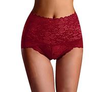 Generisch Intimo da donna alla moda in pizzo a vita alta per un comfort seducente, elegante eleganza nella vita, Vino, L