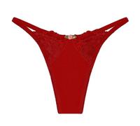 Generisch Intimo femminile americano europeo, comodo, semplice, senza lasciare traccia, commercio estero, perizoma di pizzo, Colore: rosso, L