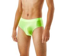 Generisch Intimo Olio Boxer Uomo Lucido Lingerie Con Custodia Pene Mutandine Nylon Slip Shiny Mutande Trasparente Boxer Fitness Short Leggings Grandi Dimensioni, S1 verde, L
