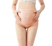 Generisch Intimo premaman alto con supporto addominale, slip gravidanza, morbido, traspirante, a coste, elastico, regolabile, bordatura in pizzo, comodo, senza cuciture, per il periodo post-nascita