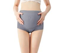 Generisch Intimo premaman alto con supporto addominale, slip gravidanza, morbido, traspirante, a coste, elastico, regolabile, bordatura in pizzo, comodo, senza cuciture, per il periodo post-nascita