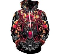 Generisch Inverno 2023 /Inverno Onda 3D Stampa digitale da uomo con felpa con cappuccio, argento, L