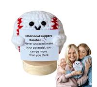 Generisch Ispirazione all'uncinetto, palla all'uncinetto fatta a mano, con scritta di ispirazione, morbida palla all'uncinetto, per la positività, il soggiorno, la scrivania