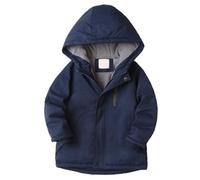 Generisch Jacke Kinder Jungen Mädchen Winter Verdicken Tovaglia Feste Kapuze Jacke Kleinkind Winddicht Dicke Warme Outwear, Blu marino, 11-12 Anni