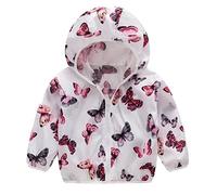 Generisch Jacke Kleinkind-Jungen-Mädchen-Sonnencreme-Jacken, die Karikatur-mit Oberbekleidung-Reißverschluss-Mäntel drucken, Rosa, 12 mesi