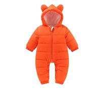 Generisch Jacke Neugeborenes Baby Jungen Winter Warmer Schneeanzug Bärenohren Kapuzenoverall Daunentovaglia Strampler Gepolsterte Outwear Jacke, Rosso (Wassermelonen Rot), 12-18 Mesi