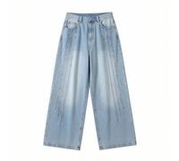 Generisch Jeans classici in denim da uomo con percentuale elasticizzata, design a cinque tasche per una comodità ottimale nel tempo libero, Blu, XL