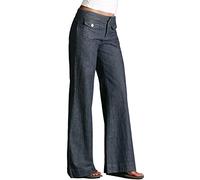Generisch Jeans Da Donna a Gamba Larga, Pantaloni Palazzo Eleganti, Casual, Leggeri, Rilassanti, Comodi, Traspiranti per Il Tempo Libero, Grigio, M