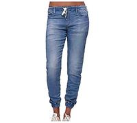 Generisch Jeans da donna elasticizzati: jeans slim fit, pantaloni in denim con elastico in vita, pantaloni da corsa, pantaloni da jogging a vita bassa, gamba stretta, jeans da donna skinny con tasca,