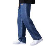 Generisch Jeans da uomo con comfort elasticizzato, in denim, vestibilità normale, elasticizzata, forma della gamba dritta, per un tempo libero rilassato, Bu2, XXL