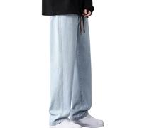 Generisch Jeans da uomo con comfort elasticizzato, in denim, vestibilità normale, elasticizzata, forma della gamba dritta, per un tempo libero rilassato, BU1, XXL