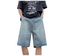 Generisch Jeans da uomo Streetwear, pantaloni estivi alla moda, abbigliamento casual per uomini con design casual, vestibilità comoda per le giornate attive in città, Blu, XL