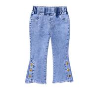 Generisch Jeans in denim per bambini, pantaloni elasticizzati in cotone elasticizzato, per il tempo libero, gold, 3-4 Anni