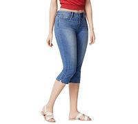 Generisch Jeans Jeans Hight Stretch Pantaloni al polpaccio, in denim, lunghezza sul lato della vita, sottili, da donna, corti in jeans da uomo, Blu scuro, 3XL